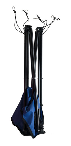 Imagen 4 de 10 de Mesa De Tela Plegable Con Portavasos Con Funda Azul Iael
