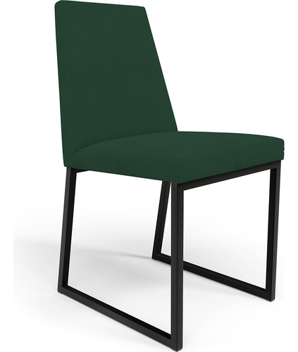 Cadeira Cozinha Sala De Jantar Industrial Dafne Suede Verde