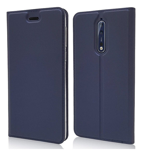 Para Nokia 8 Funda De Cuero Pu Flip Funda De Lujo Cartera Cq