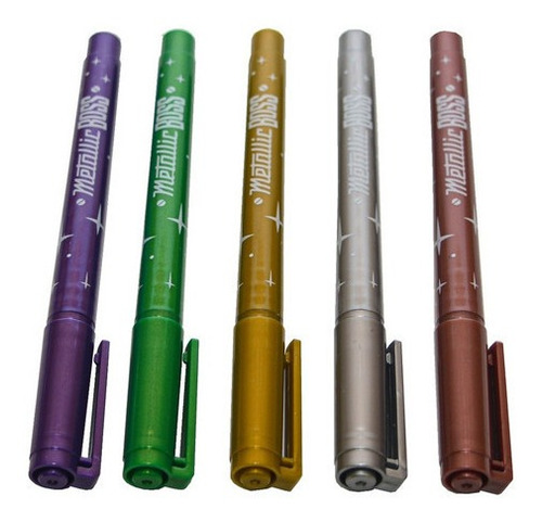 Marcadores Metalizados X5 Colores Mooving Metallic Boss