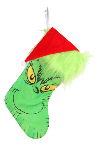 2 Pcs Saco De Doces Para Meias Brilhantes Grinch De Natal