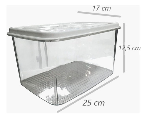 X4caja Organizadora Refrigerador Con Tapa Apilable Sin Mango