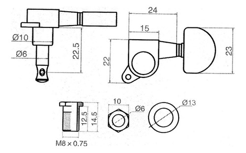 Pinzas De Afinación Para Guitarra Acústica 3l3r, 6 Unidades,