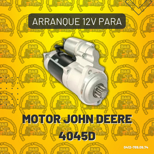 Arranque 12v Para Motor John Deere 4045d