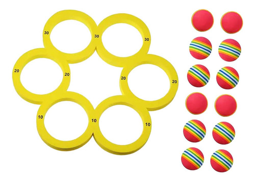 Juego De Lanzamiento Para Piscina Con Puntuación Y 12 Bolas