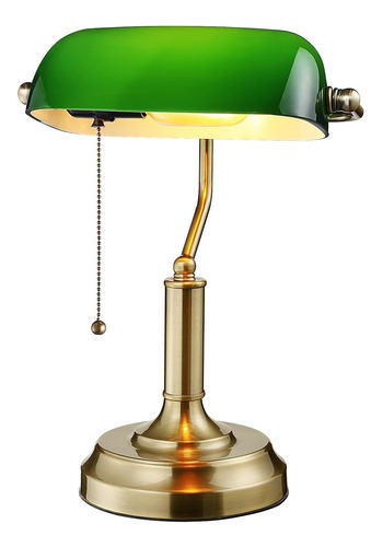 Torchstar Lámpara De Banco De Cristal Verde, Con Certifica.