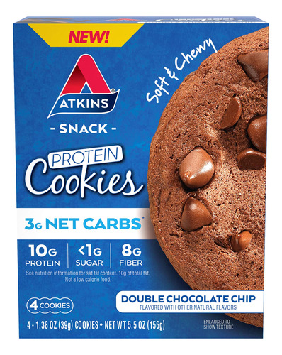 Atkins Atkins Protein Cookie Doble Chocolate Chunk, 1.38 Onz
