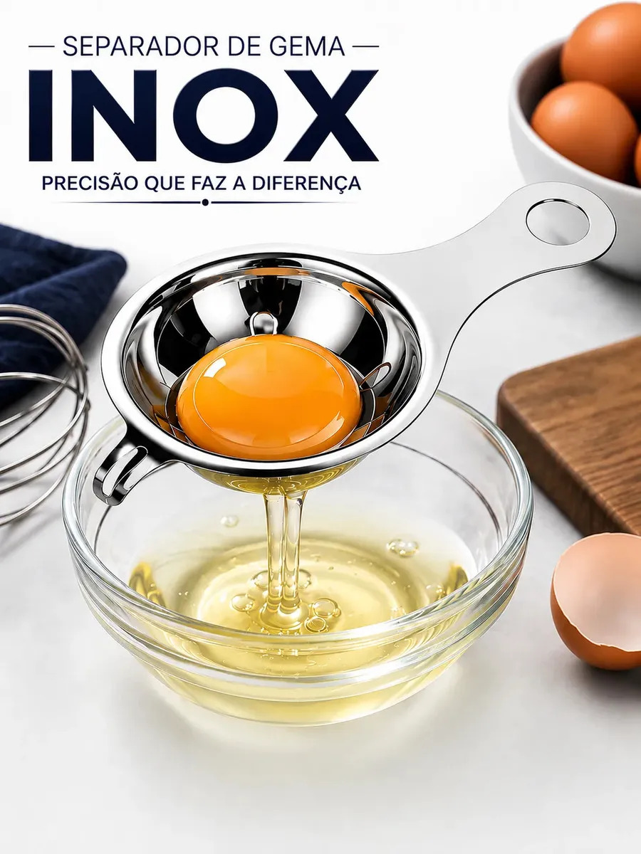 Separador De Gema De Ovo Em Aço Inox Utensilios De Cozinha