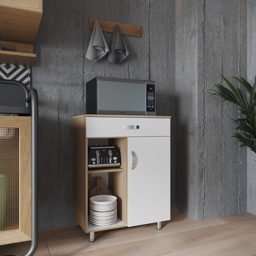 Auxiliar De Cocina Eva Color Rovere-Blanco