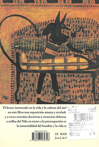 IDEAS DE LOS EGIPCIOS DEL MAS ALLA, de E. A. Wallis Budge. Editorial OLAÑETA, tapa blanda en español, 2006