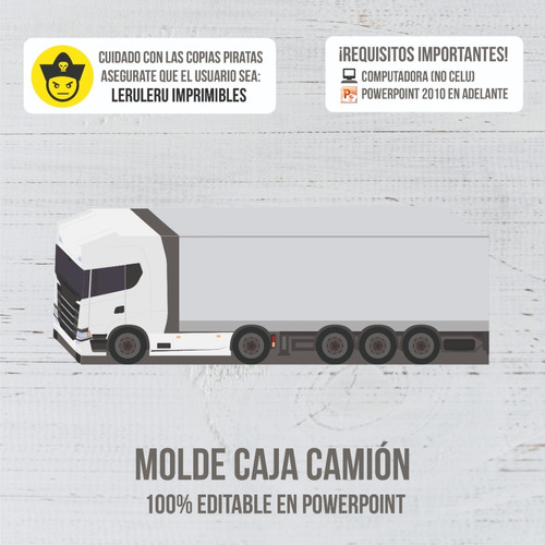 Kit Imprimible Molde Caja Camion (editable)