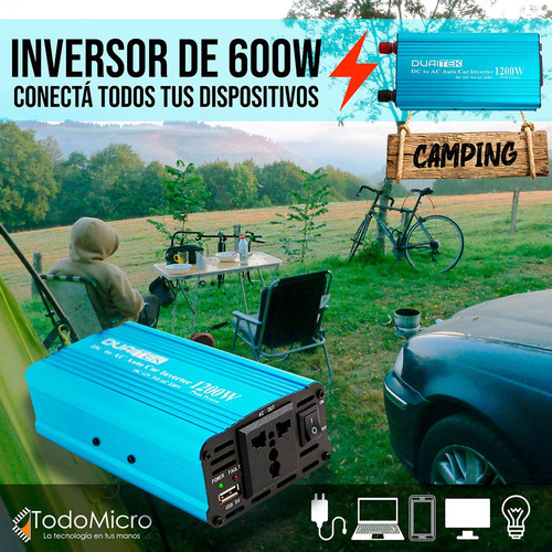 Inversor Conversor 12v 220v Alterna 1200w Auto Barco