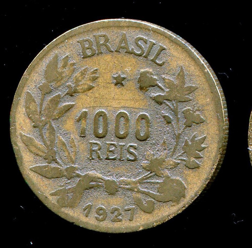 Moeda Brasil 1000 Réis 1927 Bronze V130  Frete Grátis  L.854