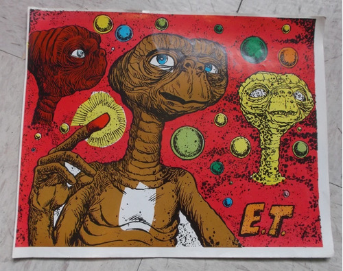 Antiguo Poster Lobby Card Del Extraterrestre E. T.  Cartel!