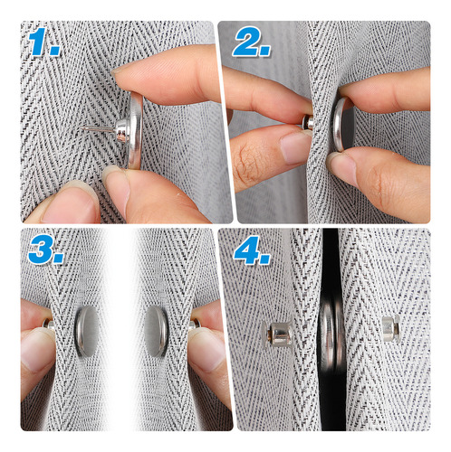 12 Pares De Clips De Costura Para Cortinas De Tela Con Hebil