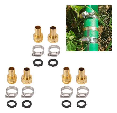 Kit De 3 Abrazaderas De Jardín Con Conector De Reparación De