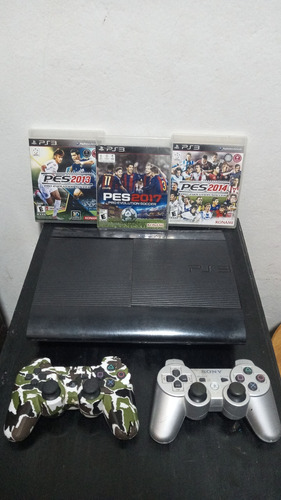 Play 3 Super Slim Con 2 Joysticks Y 3 Juegos!