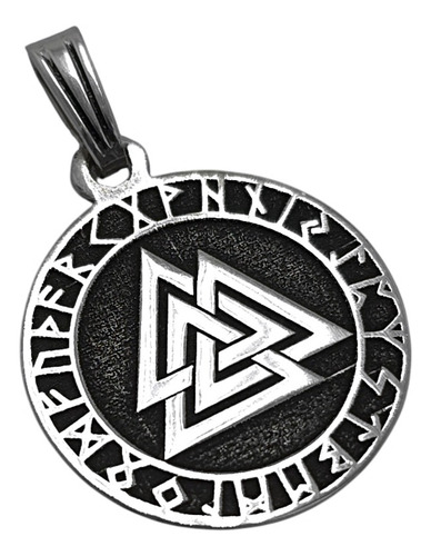 Dije Valknut Con Runas / Plata 925 Plateado