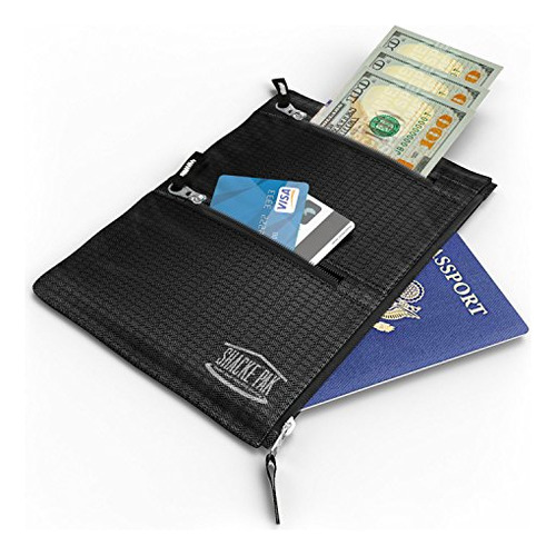 Shacke Hidden Travel Belt Wallet W/rfid Blocker (black With