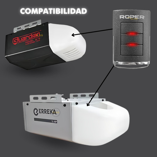 Control 215 Operadores Guardian Roper Erreka Falcon Para Puertas Automaticas Frecuencia 433mhz