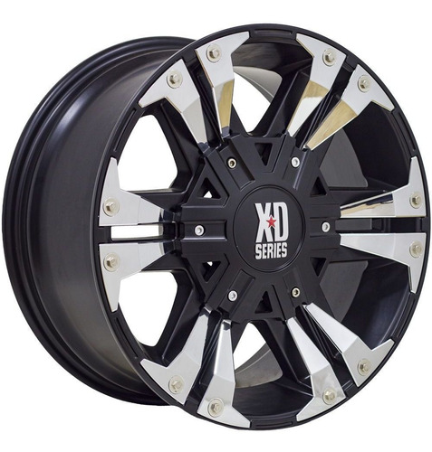 Rockstar 17x8 6x139.7 6 Arms Silver-black (set 4 Llantas)