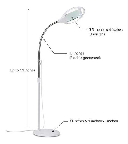 Lampara De Pie Con Lupa - Lupa Con Luz Brillante Para Lectur