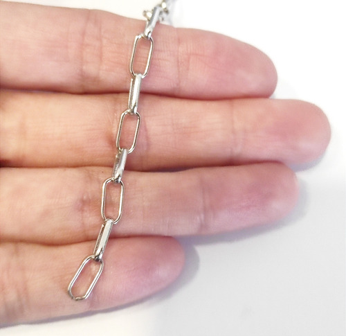 1 Metro De Cadena Eslabón Rectangular 9x4 Mm De Metal Bijou
