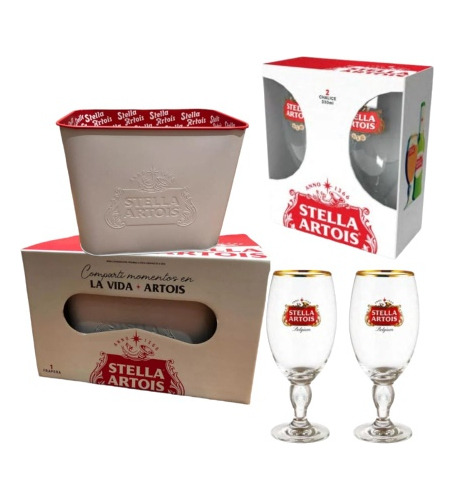 Frapera De Cerveza Stella Artois + 2 Copas En Caja De Regalo