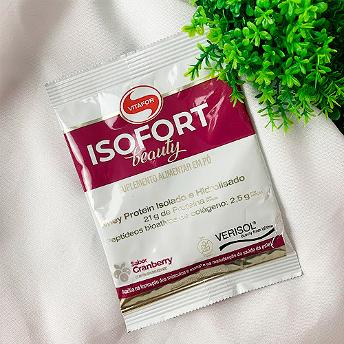 Kit 6 Isofort Beauty Whey Protein Cranberry Vitafor Colágeno 25g