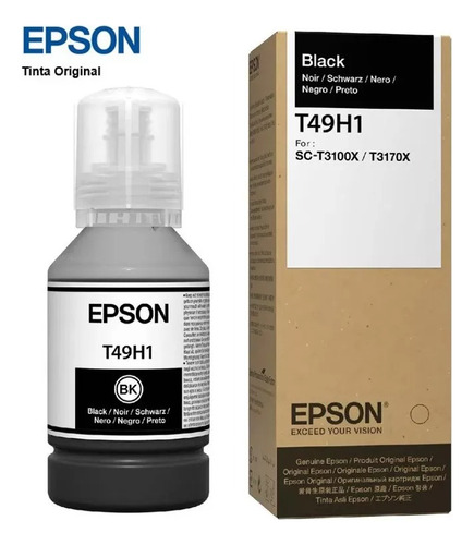 Botella De Tinta Original Epson T49h100 Negro / 140ml