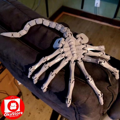 Alien 3d Xenomorfo Gris Figura Facehugger Articulado Juguete