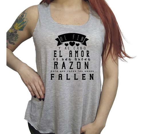 Musculosa Acampanada Frase El Amor Es Una Buena Razon