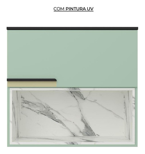 ArmárioHerval Armário Aéreo Herval Manhattan 100% mdp - verde bali e calacatta
