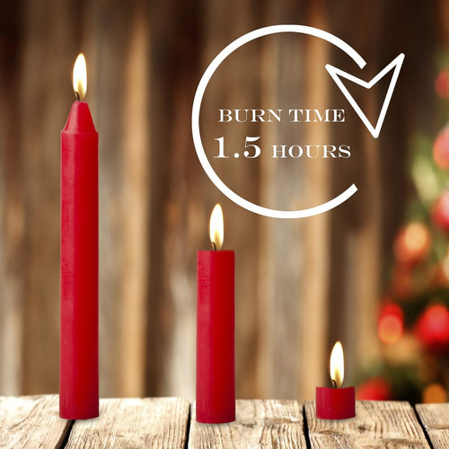 100 Velas Rojas A Granel Para Árbol De Navidad, Decoraciones
