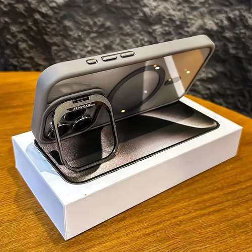 Funda Para iPhone Magsafe Uso Rudo De Transparente Con Soporte + Mica Cámara + Correas
