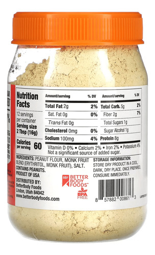 PBfit Crema De Cacahuate en Polvo Sin Azúcar 198gr