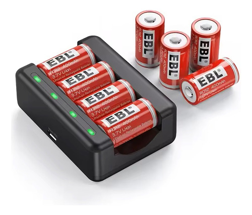 8 Baterías Ebl Rcr2 15270 3.7v Li-ion 400 Mah + Cargador