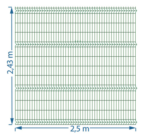 Tela Gradil Morlan Revestida Com Pvc, 4,30mm, 2,43 X 2,50mts
