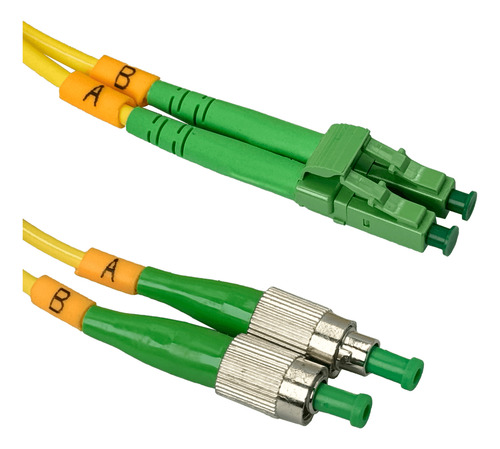 1mt Lc/apc-fc/apc Monomodo Sm Duplex Jumper Cable Fibra 9/12