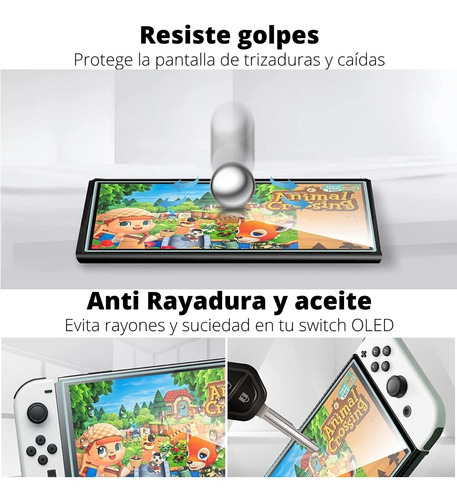 Imagen 2 de 5 de Vidrio Templado Para Oled Nintendo Switch Mica Lamina