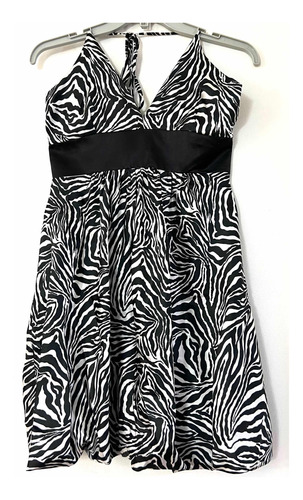 Vestido No Elástico Marca Index Nigth Talla S Zebra