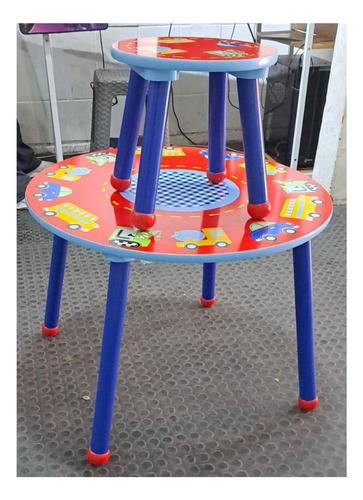 Mesa Infantil Con Banco 2 Pcs. Rojo