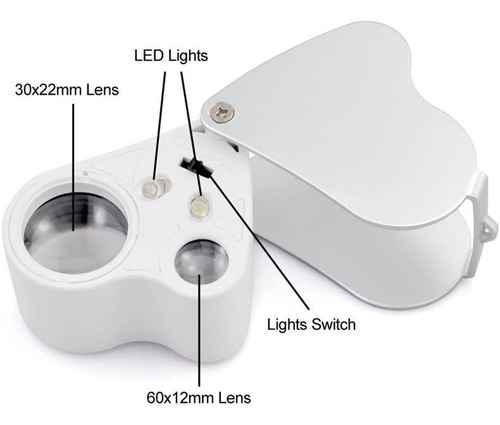 Lupa Doble Lente Entomologica 30x Y 60x 22mm - 12mm