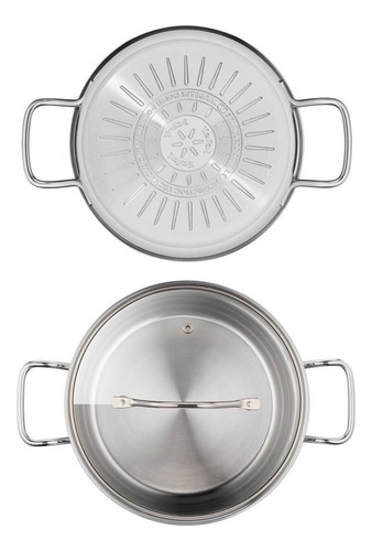 Batería De Cocina Tefal Intuition 8 Pzas Acero Inoxidable Color Plateado