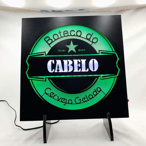 Quadro De Leds Tipo Neon Personalizado Medindo 35x25x2,5 Cm.