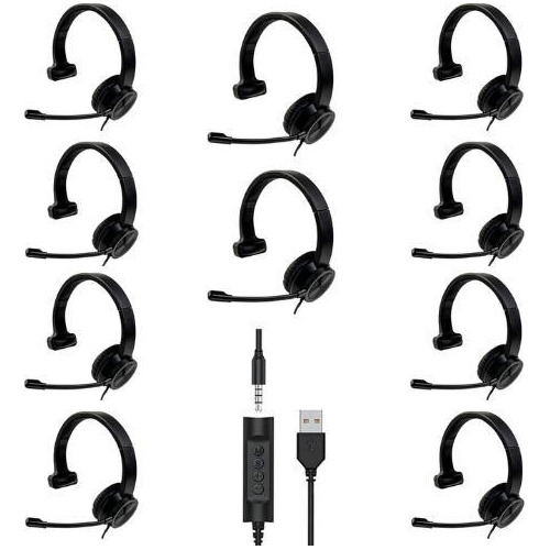 Kit 10 Headsets Usb Agem Ahx3000 Evo Mono Cancelador Ruído