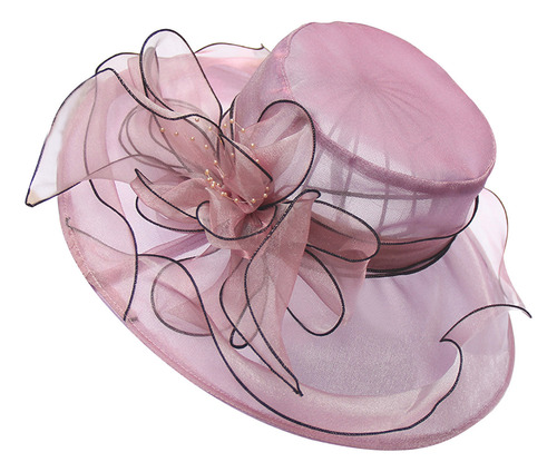 Sombrero De Playa Con Protección Solar Y Flor Para Mujer