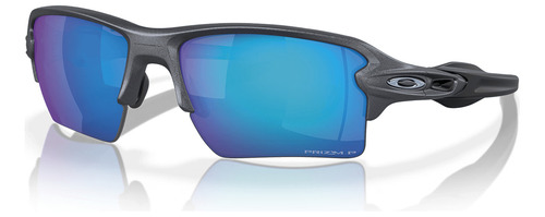 Gafas de sol polarizadas Oakley Flak 2.0 Prizm Sapphire, color azul, acero, marco, color azul, varilla de acero, color negro