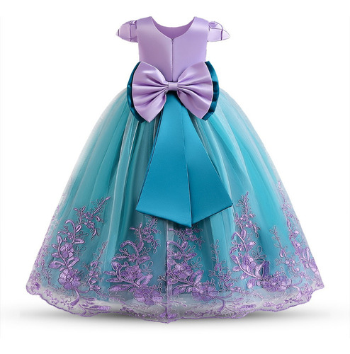 Vestido De Princesa Sirena Para Fiesta De Cumpleaños Con Pel