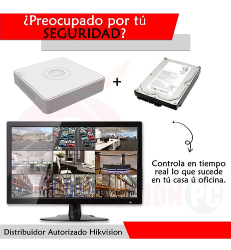 Imagen 2 de 7 de Kit Vigilancia Dvr 1080p Lite Hikvision Y Disco Duro 500gb
